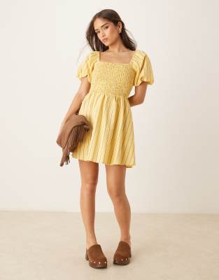 Shop Nobody's Child Tasmin Puff Sleeve Mini Dress