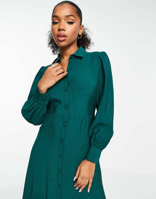 Emerald green shirt clearance dress