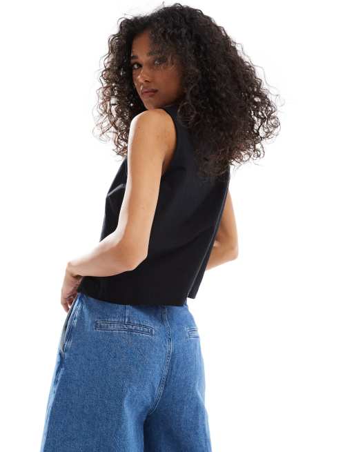 Nobody's Child Tessa sleeveless top in black | ASOS