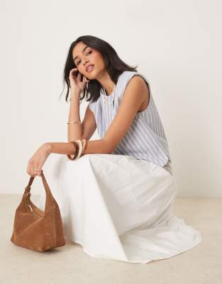 Nobody's Child - Thelma - Midirok met gerimpelde taille in wit