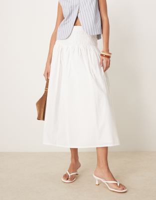 Nobody's Child - Thelma - Midirok met gerimpelde taille in wit