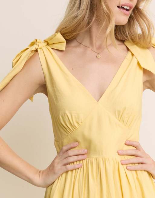 Nobody's Child Tiered coen midi dress in yellow, 2 of 5