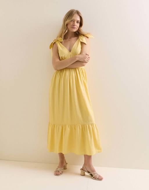 Nobody's Child Tiered coen midi dress in yellow, 3 of 5
