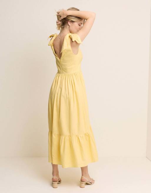 Nobody's Child Tiered coen midi dress in yellow, 5 of 5
