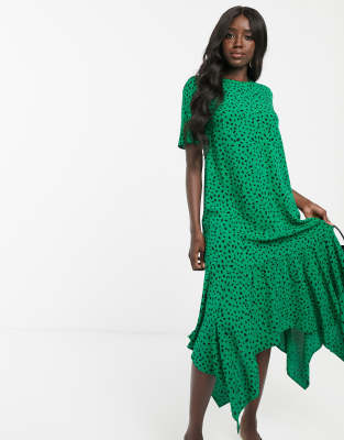 green spot maxi dress