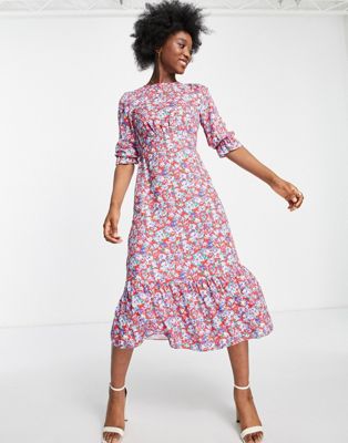 Nobody's Child tiered tea maxi dress in bright floral
