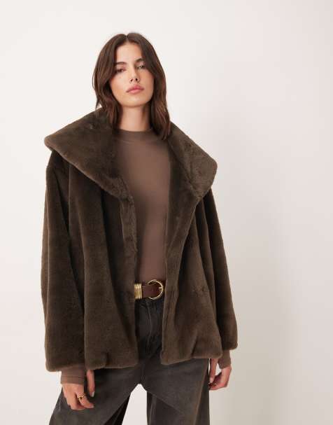 Nobody's Child Tinsley faux fur coat in brown - view 1