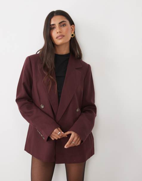 Nobody's Child Torrent blazer i hørblanding med dobbeltradet lukning som del af sæt i dyb blomme - view 1