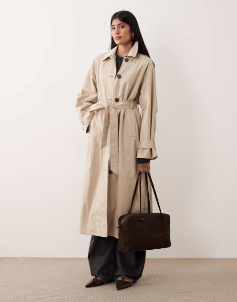 Nobody's Child - Trenchcoat met cape en strikceintuur in beige - view 1