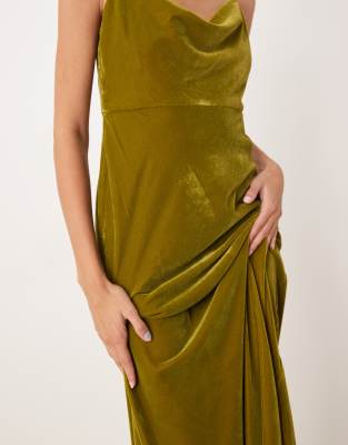Nobody's Child Trixie Velvet Cami Midaxi Dress In Animal Print