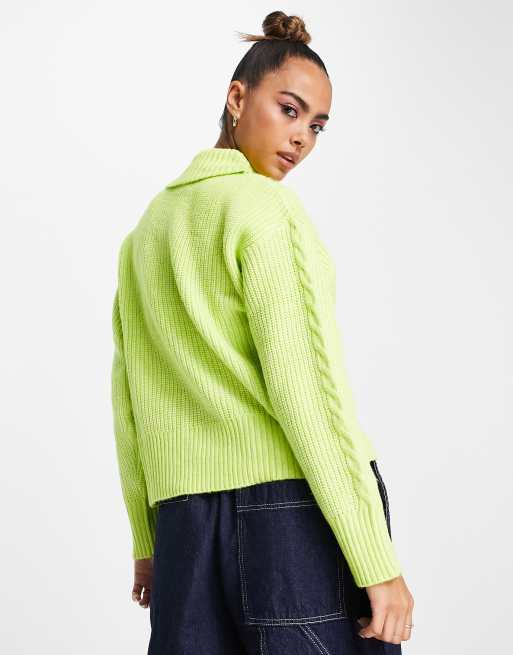 Lime green best sale mock neck