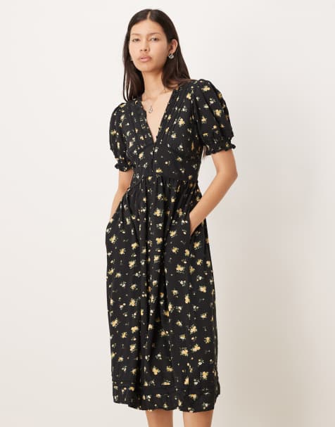 black fall floral dress Women's NAIA™ Maxi Dress main image 1