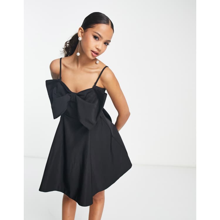 ★FANCYCLUB★RIBBON LOW-RISE MINI DRESS (BLACK)★正規品/人気 A'GEM/9 × .kom 『FANCY CLUB/ファンシークラブ』 Ribbon Low