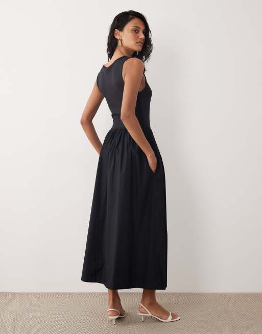 Nobody's Child - Vera - Robe mi-longue sans manches à taille froncée - Noir, 2 de 4