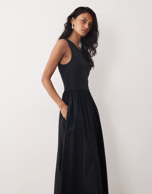 Nobody's Child - Vera - Robe mi-longue sans manches à taille froncée - Noir, 3 de 4
