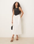 [Nobody's Child] Nobody's Child Verity drop hem mono contrast midi dress in black and white 8 MONO