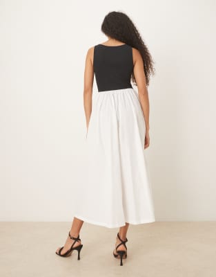 NOBODY'S CHILD VERITY DROP HEM MONO CONTRAST MIDI DRESS 
