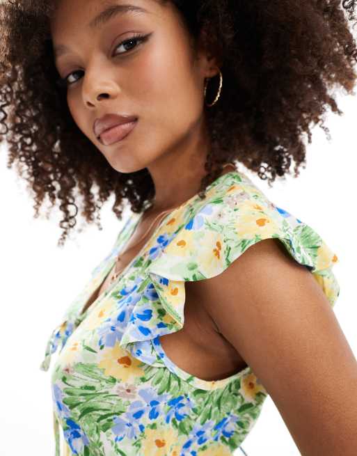 Nobody's Child - Vestito midi verde a fiori, 2 di 4