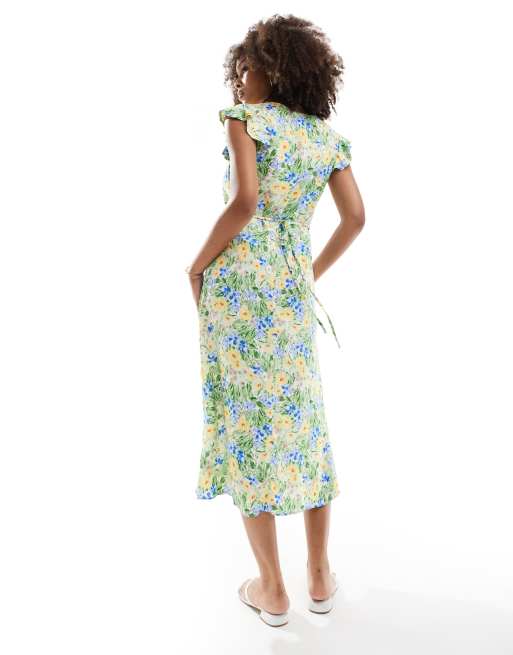 Nobody's Child - Vestito midi verde a fiori, 3 di 4