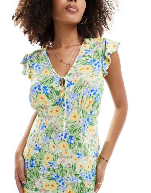 Nobody's Child - Vestito midi verde a fiori, 4 di 4