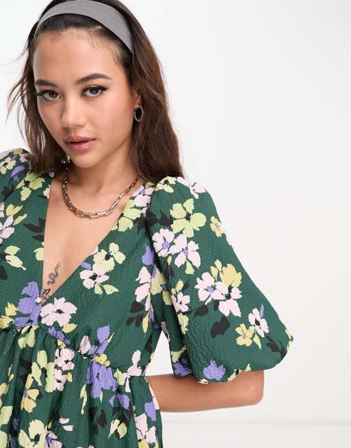 Nobody's Child - Vienna - Robe courte à manches ballon et motif fleuri oversize, 4 de 4