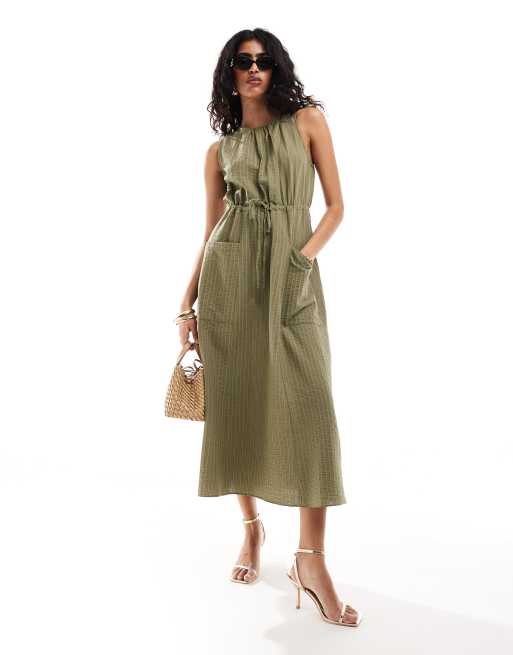 Nobody's Child Vita utility dress in green 