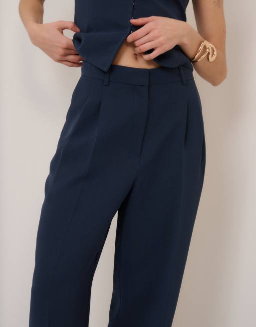 Nobody's Child Wide leg jax crepe trousers in blue, 3 of 4