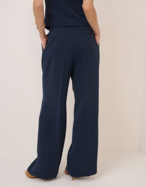 Nobody's Child Wide leg jax crepe trousers in blue, 4 of 4