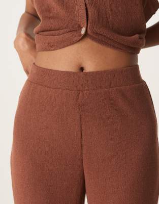 NOBODY'S CHILD WIDE LEG TEXTURED PANTS 