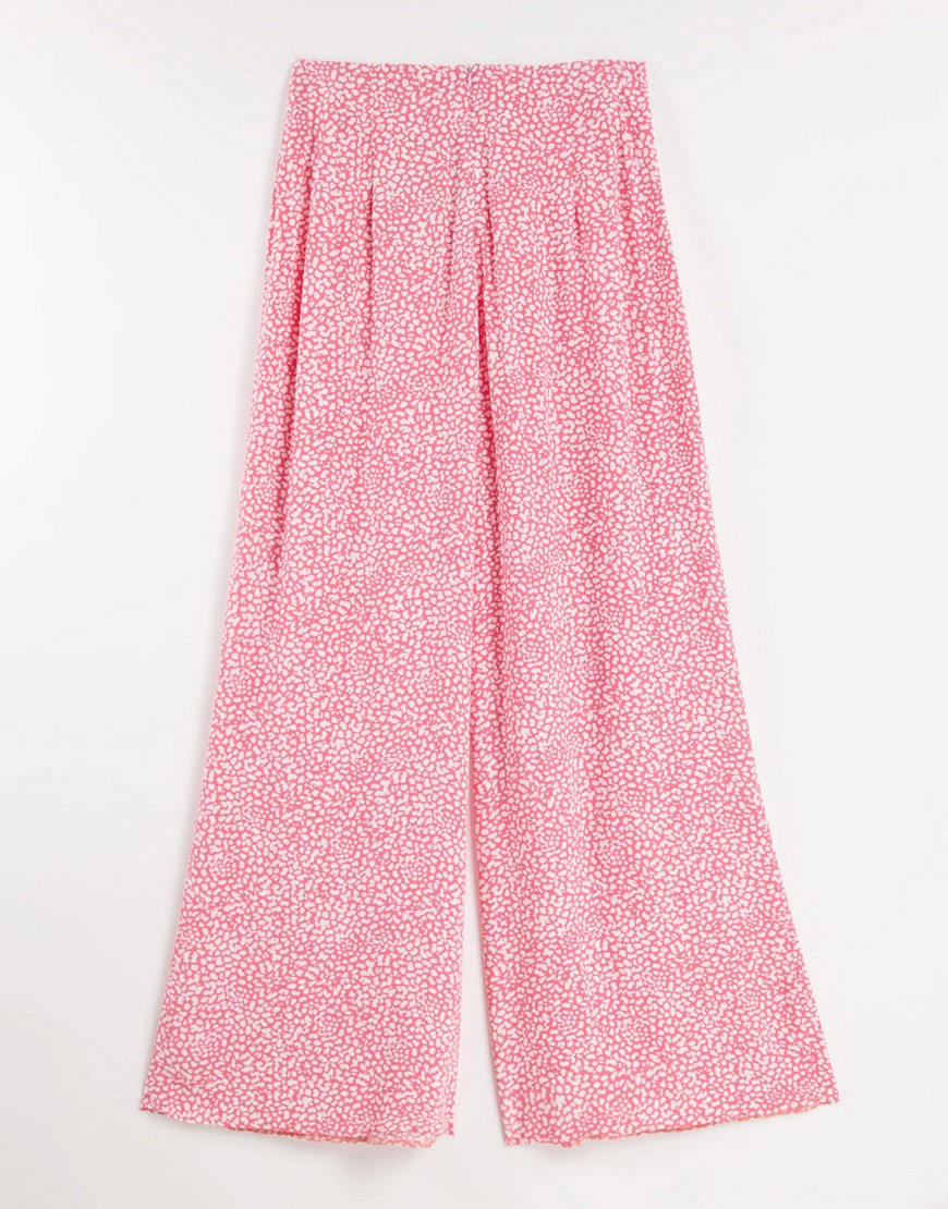 Nobody's Child wide leg trousers in pink ditsy floral