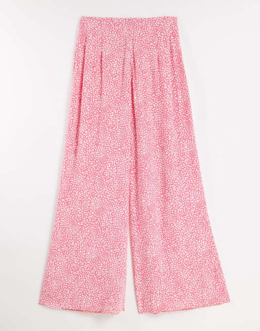 Nobody's Child wide leg trousers in pink ditsy floral | ASOS