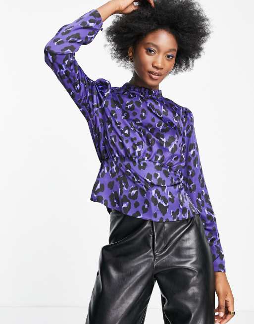 Nobody's Child - Willa - Top met dierenprint in blauw