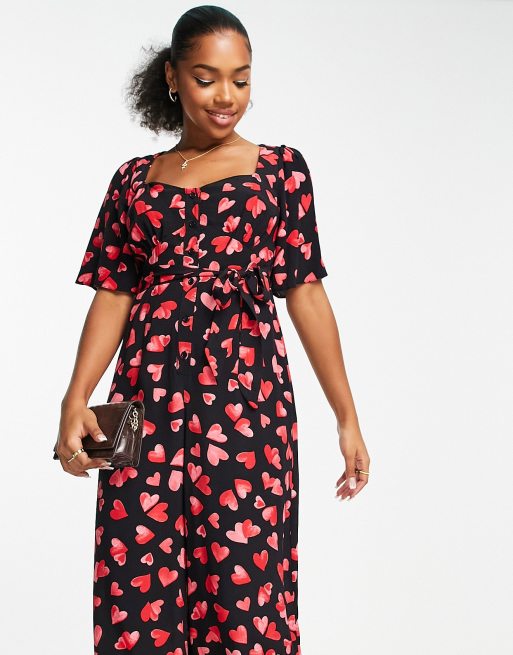 Red sales print jumpsuit