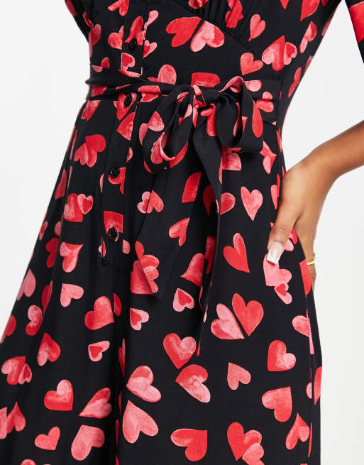 Nobody's Child - Winnie - Jumpsuit med rødt hjerteprint, 3 af 4