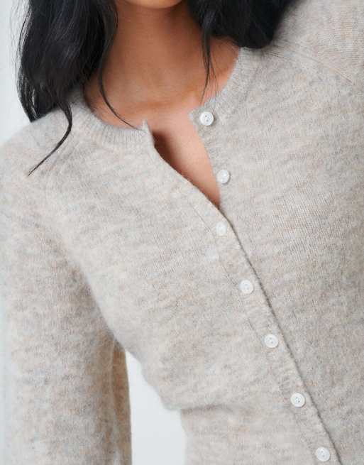 Nobody's Child Wool blend cardigan in beige, 3 of 5