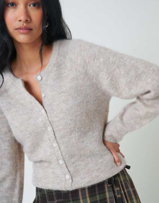 Nobody's Child Wool blend cardigan in beige, 5 of 5