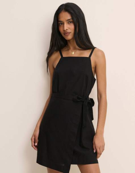 Nobody's Child Wrap kourtney mini dress in black - view 1