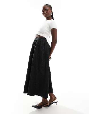 Nobody's Child Yasmina Maxi Skirt In Black