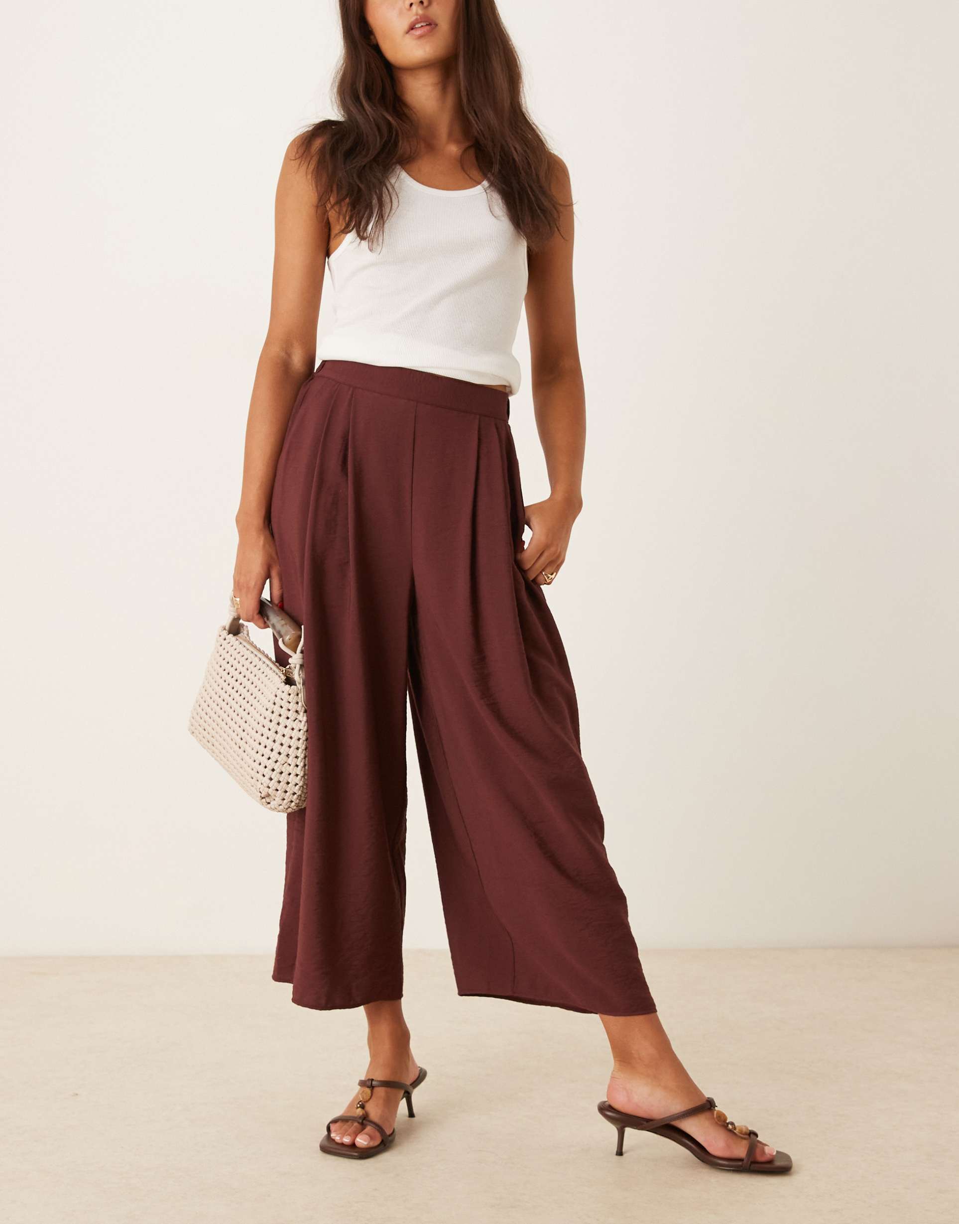 nobody's child zeena wide leg pants in brown