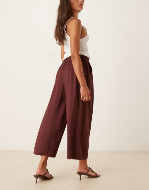 Nobody's Child Zeena wide leg pants in brown, 3 of 4