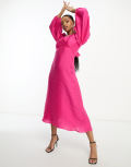 Nobody's Child Zendaya balloon sleeve midaxi dress in pink