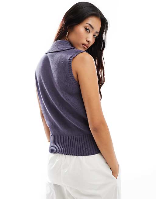 DARK GREY TWISTED KNIT VEST TOP, CHILD DARK GREY TWISTED KNIT VEST TOP, CHILD