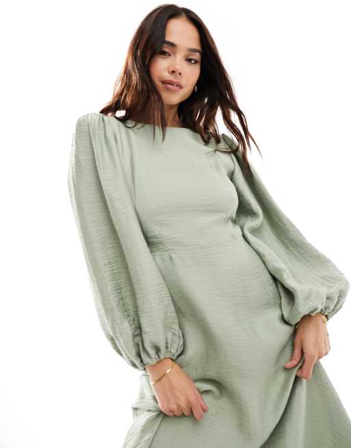 Nobody's Child Green Zola Midaxi Dress TENCEL™ LYOCELL