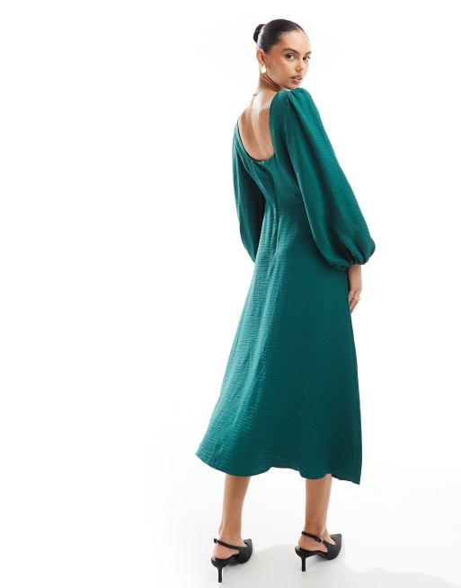 Nobody's Child Zola midi dress in emerald green | ASOS