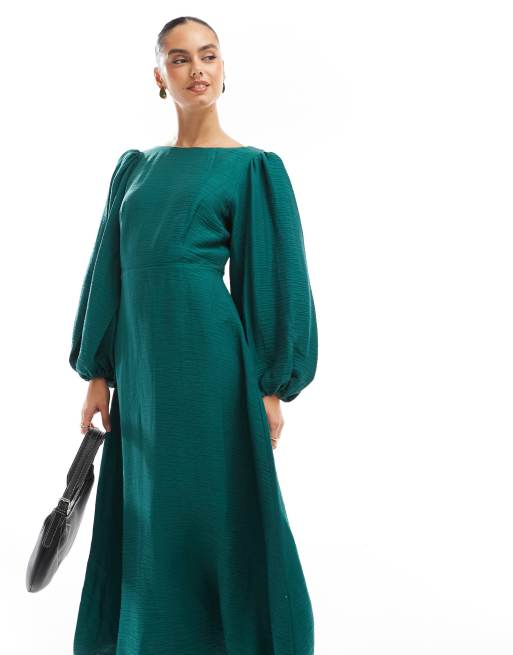 Nobody's Child Zola midi dress in emerald green | ASOS