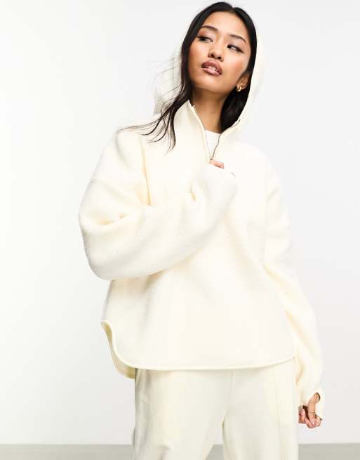 Noisy May 1/4 zip sweater in cream | ASOS