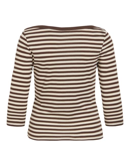 Noisy May 3/4 sleeved blouse in hot fudge1, 6 of 6