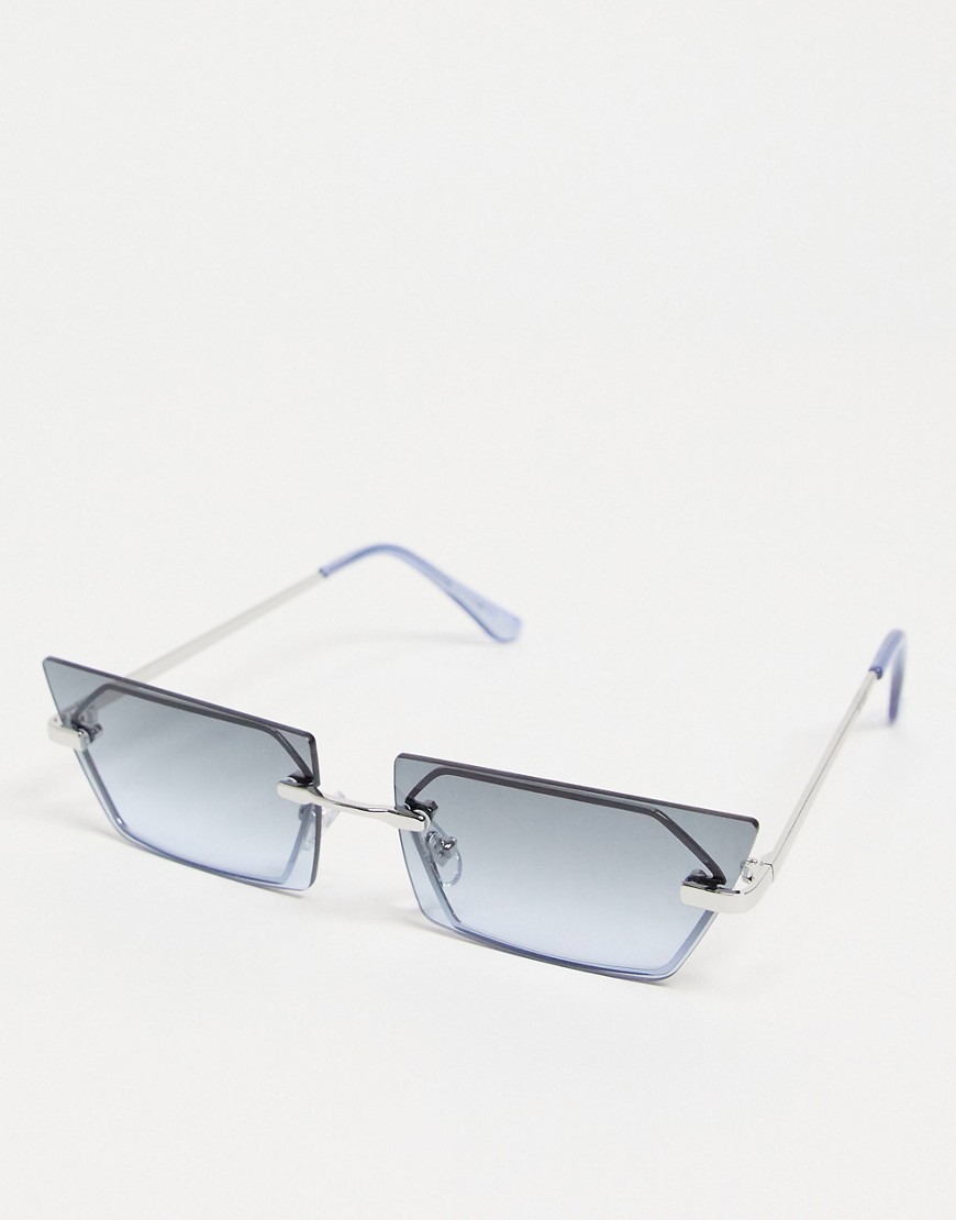 Noisy May 90’s angular sunglasses in silver