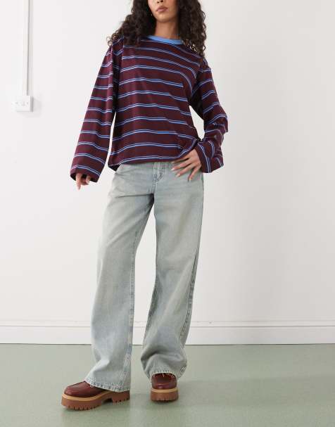 Noisy May Adriana mid waist baggy jeans in light blue - view 1