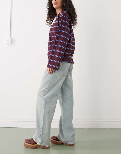 Noisy May Adriana mid waist baggy jeans in light blue, 2 of 5